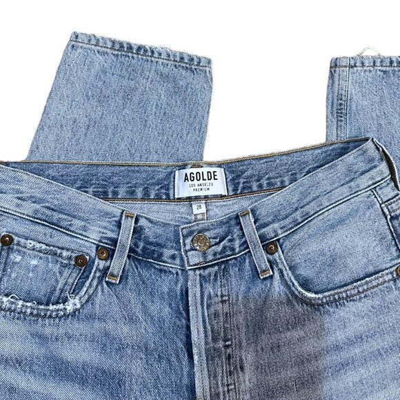 AGOLDE Jamie High Rise Classic Straight Leg Jeans Distressed - Picture 3 of 6